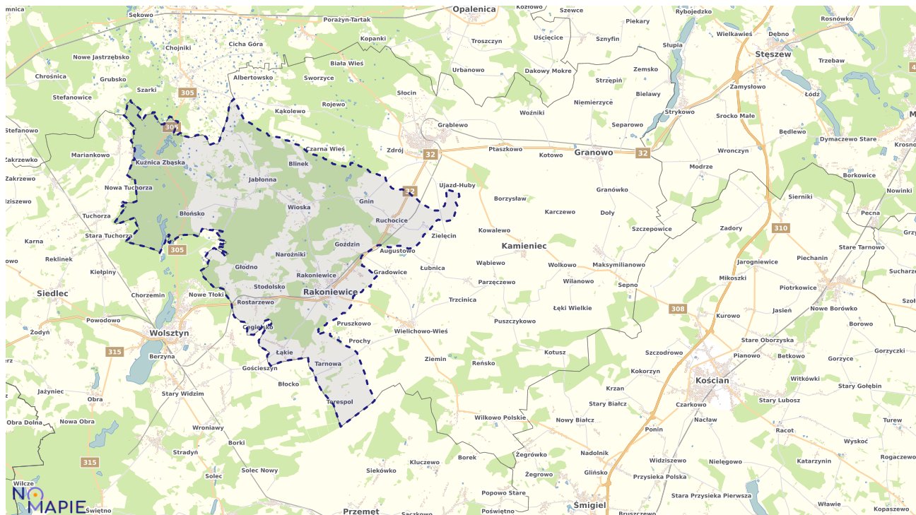 Mapa uzbrojenia terenu Rakoniewic